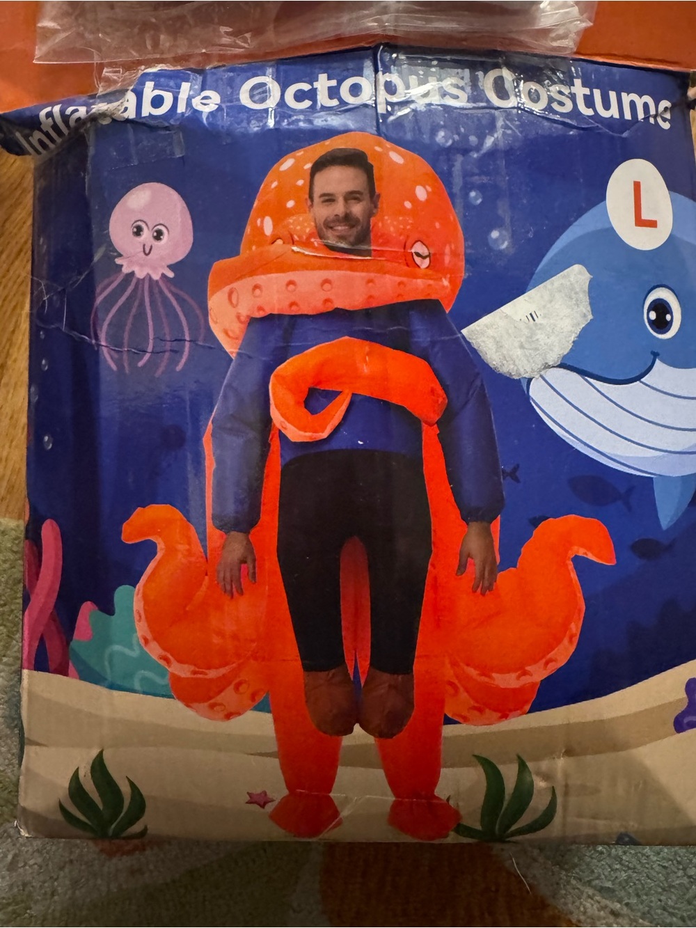 Inflatable octopus costume adult large